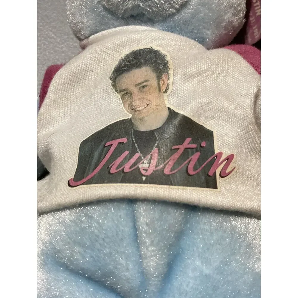 NSYNC Justin Blue‎ Bear Beanie Plush ~ Vintage 2000